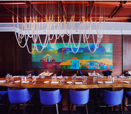 Chutney Mary Pukka Bar Long Table for Group Dining