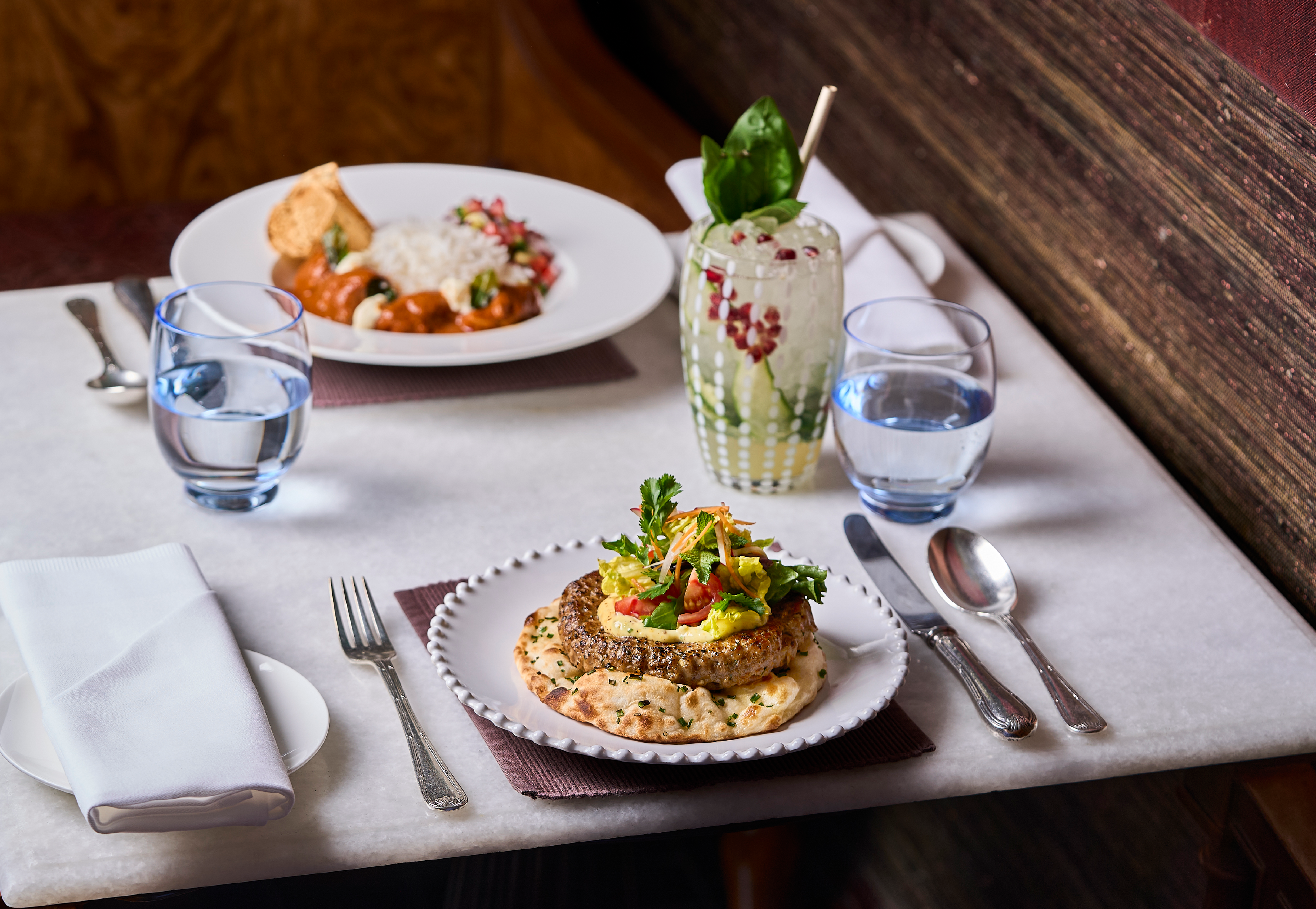 Butter Chicken Curry Bowl and Royal Raj Lamb Kebab