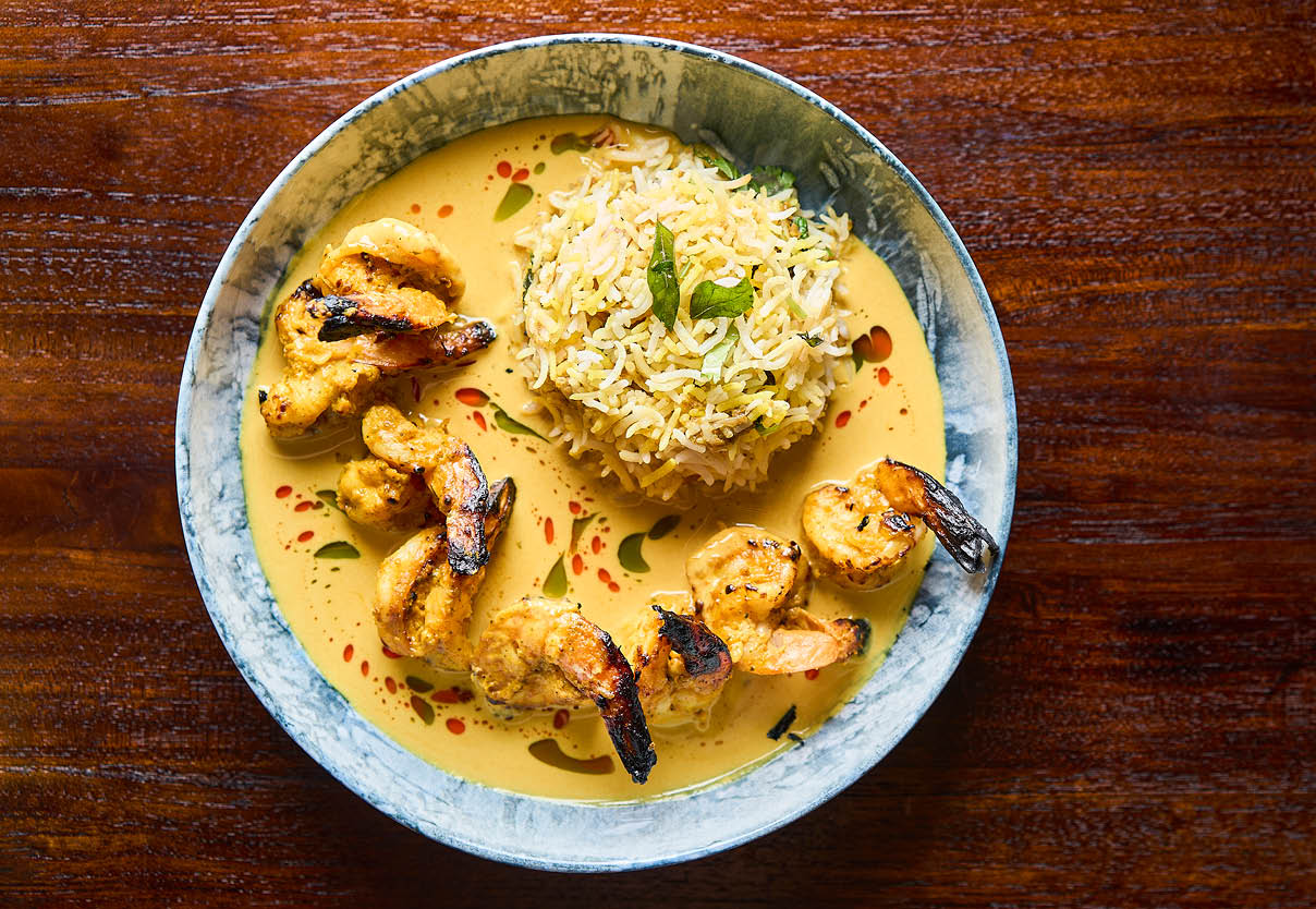 Tandoori Prawn in Ginger and Coconut Sauce at Chutney Mary
